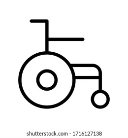 Icono de línea delgada de discapacidad aislado en el Vector EPS de fondo blanco