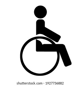 Icono vector de discapacidad. Icono vector del baño en silla de ruedas, signo, símbolo. Icono del vector de discapacidad aislado en fondo blanco