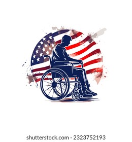 disability veterans day minimalist doodle style wi vector illustration people illustration