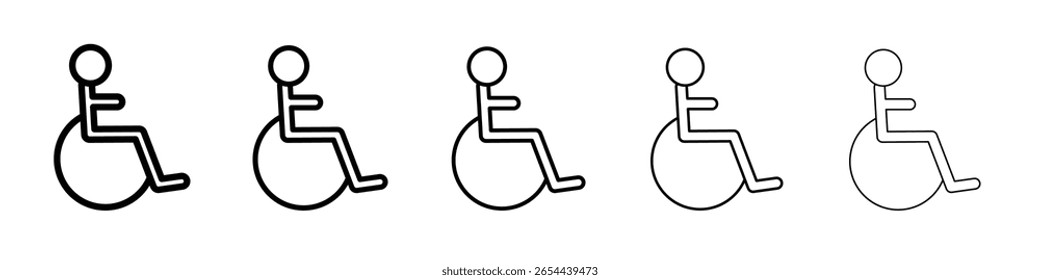 Disability Wheel Chair Icon flat illustration set logo