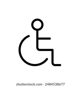 Icono de silla de ruedas para discapacitados para servicios de accesibilidad, ayudas a la movilidad y Ilustraciones de atención médica