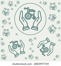 Disable Aid trendy vector illustration in flat style beauteous background.eps
