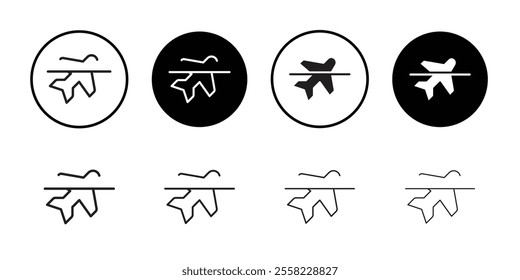 Disable airplane mode icon Flat line illustration