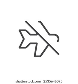 Disable airplane mode icon Thin outline art symbol