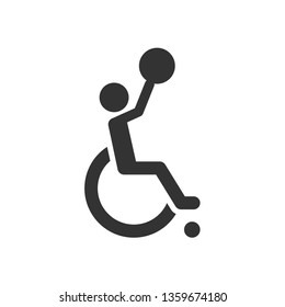 
Disable Basket Ball Icon. Paralympic Sports Illustration As A Simple Vector Sign & Trendy Symbol.