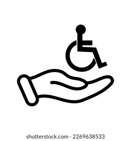Disable care icon symbol design on white background..eps