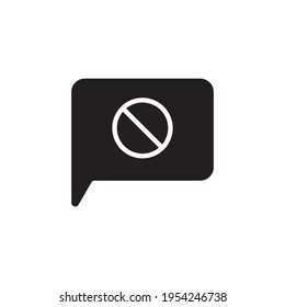 Disable Chat Icon. Block Chat Logo. Vector Illustration. Isolated on White Background. Editable Stroke