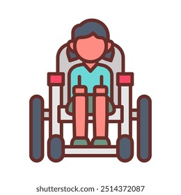Deshabilitar iconos rellenos de niños, Ilustración vectorial