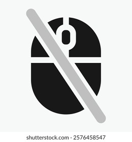 disable Computer mouse icon, illustrating different button presses. Vector illustration.