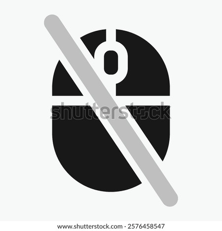 disable Computer mouse icon, illustrating different button presses. Vector illustration.