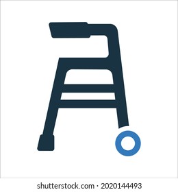 Disable, disabled, walker icon. Vector design isolated on a white background.