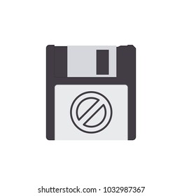 Disable disk drive floppy save storage icon. Vector illustration