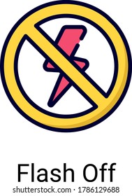 disable flash color line icon isolated on white background