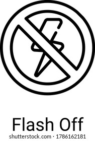 disable flash line icon isolated on white background