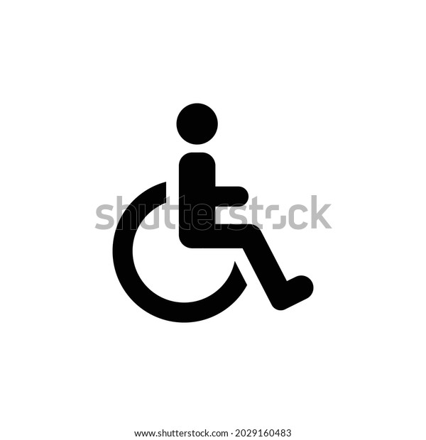 Disable, handicap glyph icon. Simple solid style.\
Symbol, chair, parking, wheel, access, person, pictogram, reserved,\
transport concept. Vector illustration isolated on white\
background. EPS 10
