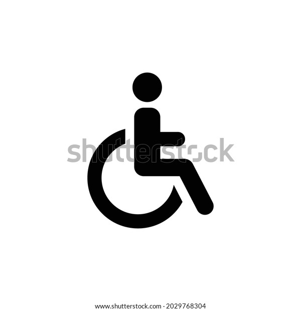 Disable, handicap glyph icon. Simple solid style.\
Symbol, chair, parking, wheel, access, person, pictogram, reserved,\
transport concept. Vector illustration isolated on white\
background. EPS 10