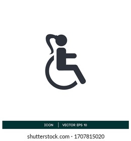 Disable icon symbol design element vector logo template eps 10 