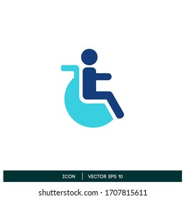 Disable icon symbol design element vector logo template eps 10 