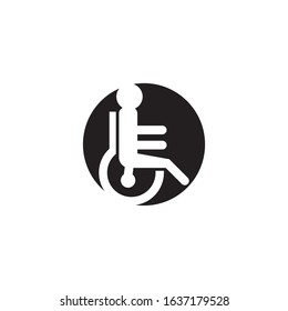 Disable icon and symbol logo template vector