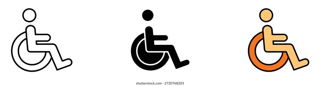 Disable icon vector. wheelchair users and disability accessibility symbol. vector illustration.