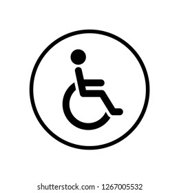 Disable Icon. Wheel Chair Vector. Disabled Signage. Priority Person Symbol . Hospital Facility Logo Template. Medical Support Illustration.
Special Rest Room for Disable. 