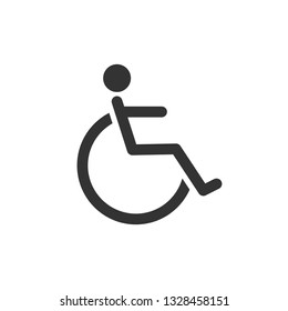 Disable Icon. Wheelchair Illustration As A Simple Vector Sign & Trendy Symbol for Design and Websites, Presentation or Mobile Application.