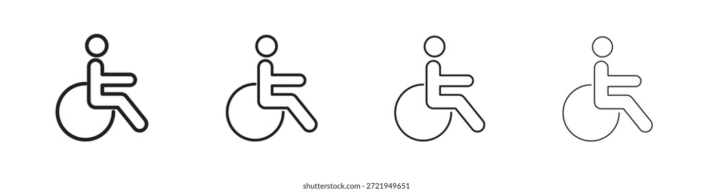 Disable icons outline black vector design. Line with editable stroke.