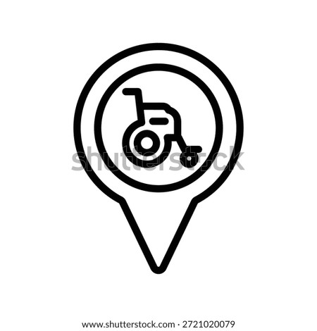 Disable location icon, Line Vector graphics