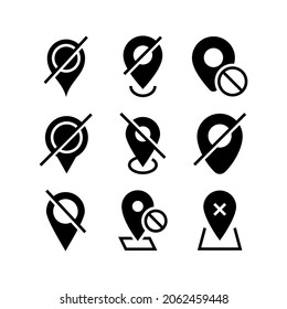 inhabilitar icono de ubicación o logotipo símbolo de signo aislado ilustración vectorial - Colección de iconos vectoriales de estilo negro de alta calidad