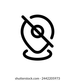 Disable Location icon in trendy outline style isolated on white background. Disable Location silhouette symbol for your website design, logo, app, UI. Vector illustration, EPS10.