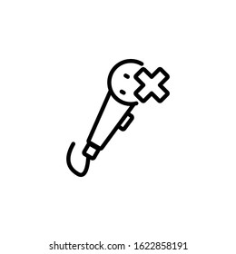 disable microphone icon design line style. Perfect for application, web, logo and presentation template
