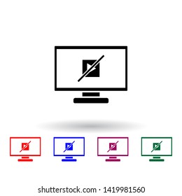 disable multimedia multi color icon. Elements of concentration set. Simple icon for websites, web design, mobile app, info graphics