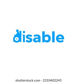 DISABLE No 2 Wordmark Logo - Der Buchstabe "d" wird zu einem Symbol für Behinderung.