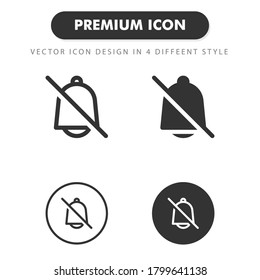 inhabilitar el icono de notificación aislado en fondo blanco. para el diseño de su sitio web, logotipo, aplicación, interfaz de usuario. Ilustración gráfica vectorial y trazo editable. EPS 10.