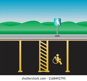 Disable parking Area and Lanscape Vector and illustration