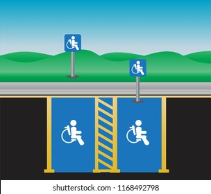 Disable parking Area and Lanscape Vector and illustration