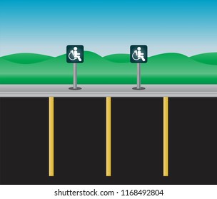 Disable parking Area and Lanscape Vector and illustration