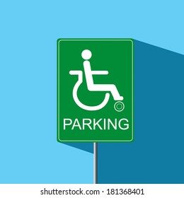 disable parking sign vector icon