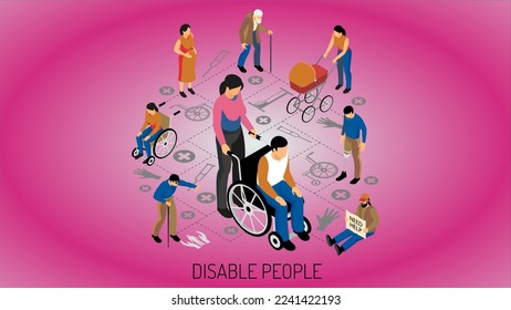 Disable People cartoon t shirt graphic design vector illustration 