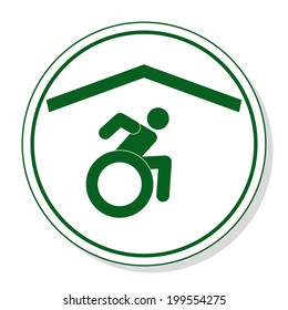 disable people home  vector icon