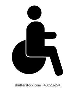 disable person silhouette icon vector illustration design