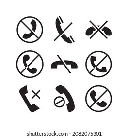 Disable Phone icon set isolated on white background