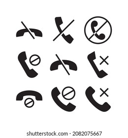 Disable Phone icon set isolated on white background