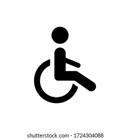 Disable priority seat glyph icon design vector. Medical sign symbol. Editable stroke. Black glyph vector icon.