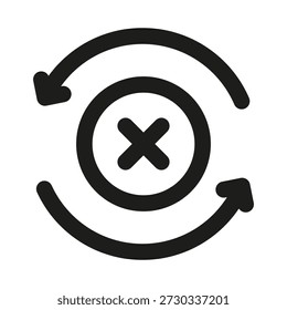 Disable rotation button professional line icon. Professional Line Vector Icon with modern interface control concept, minimal clean outline design and scalable system toggle symbol
