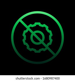 disable settings nolan icon. Simple thin line, outline vector of Ban icons for ui and ux, website or mobile application