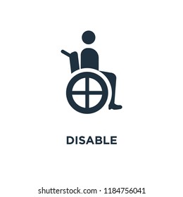 Disable Sign icon. Black filled vector illustration. Disable Sign symbol on white background. Can be used in web and mobile.