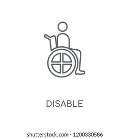 Disable Sign linear icon. Disable Sign concept stroke symbol design. Thin graphic elements vector illustration, outline pattern on a white background, eps 10.