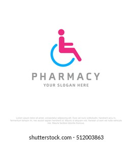 Disable vector logo for Pharmacy on a white background
