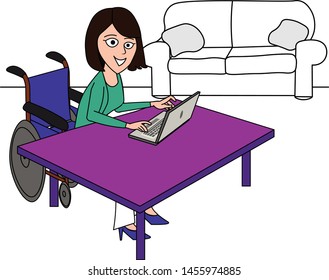 disable woman working on her laptop